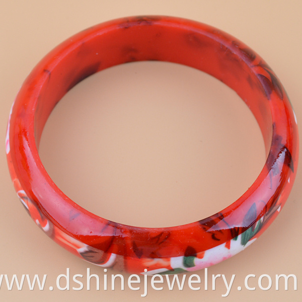 Flower Printed Plastic Bangles